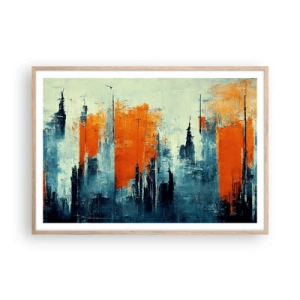 Affiche dans un chêne clair - Poster - Paysage moderne - 100x70 cm