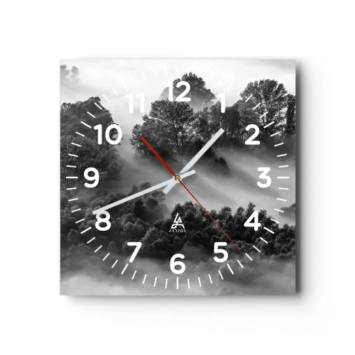 Horloge murale - Pendule murale - Sortir de son sommeil - 40x40 cm