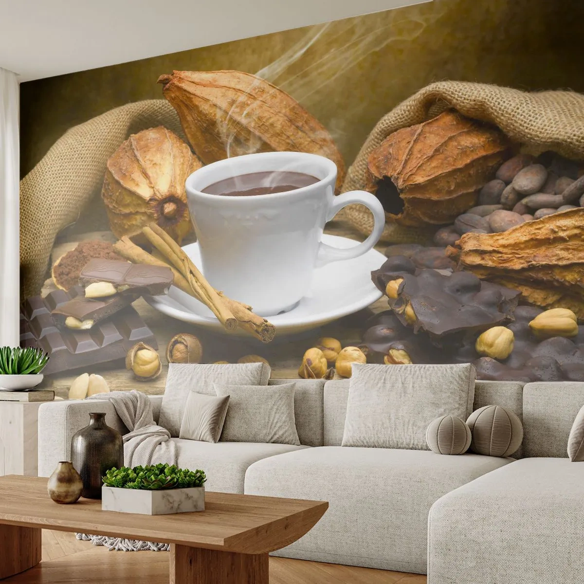 Papier Peint Autocollant Deluxe Sticker - Pour les amateurs de sensations fortes - La gastronomie, Chocolat, Café - 250x175 cm