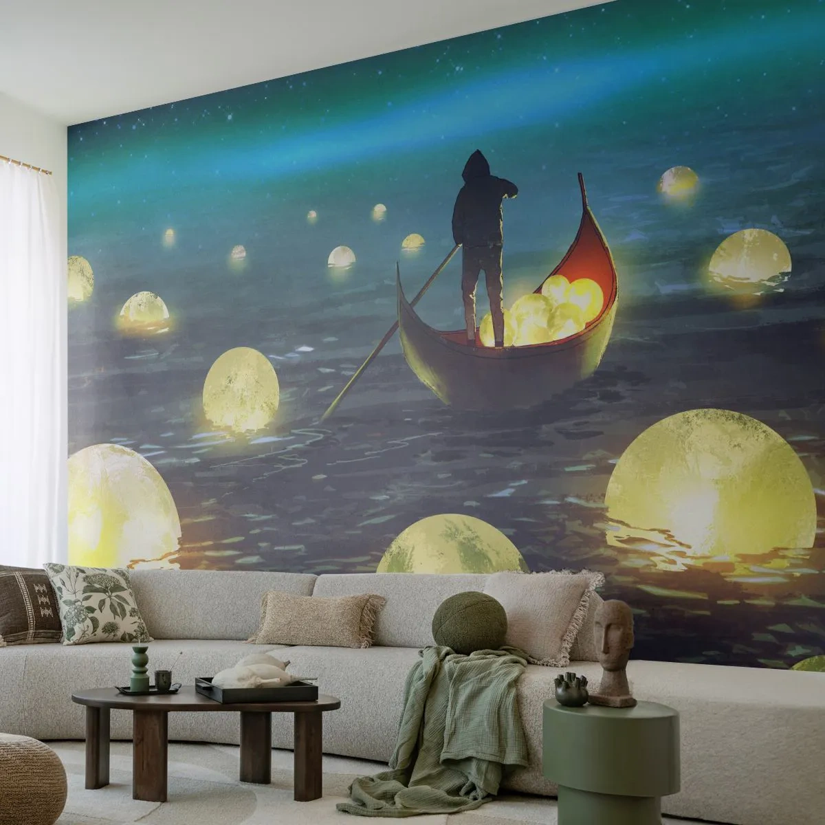 Papier Peint Photo Premium Canvas - Des choses dont les philosophes n'ont jamais rêvé - Abstraction, Fantaisie, Bateau - 250x175 cm