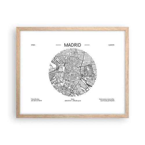 Affiche dans un chêne clair - Poster - Anatomie de Madrid - 50x40 cm