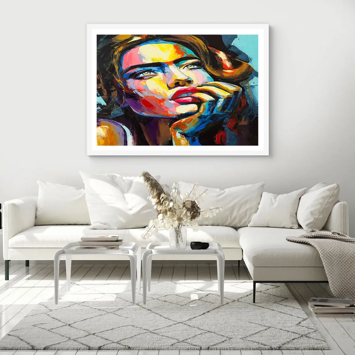 Affiche dans un cadre blanc - Poster - Les rêves volent dans le ciel comme des oiseaux - 100x70 cm