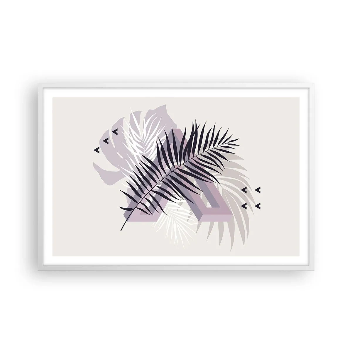 Affiche dans un cadre blanc - Poster - L'ombre de l'obscurité - 91x61 cm